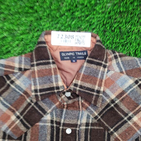 Vintage 90s Plaid Cutoff Snap Shirt Small 19x28 Shirttail - Picture 9 of 9